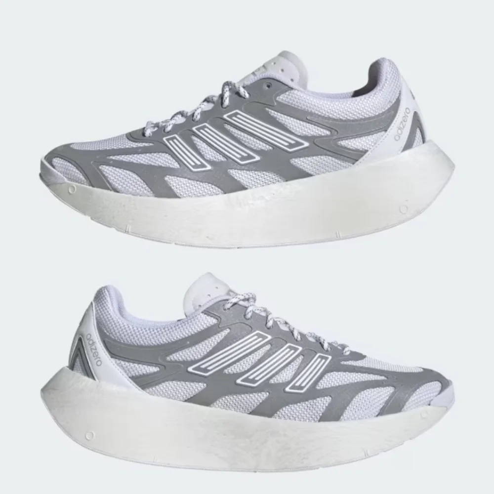Adidas White and Gray Adizero Aruku Athletic Shoes